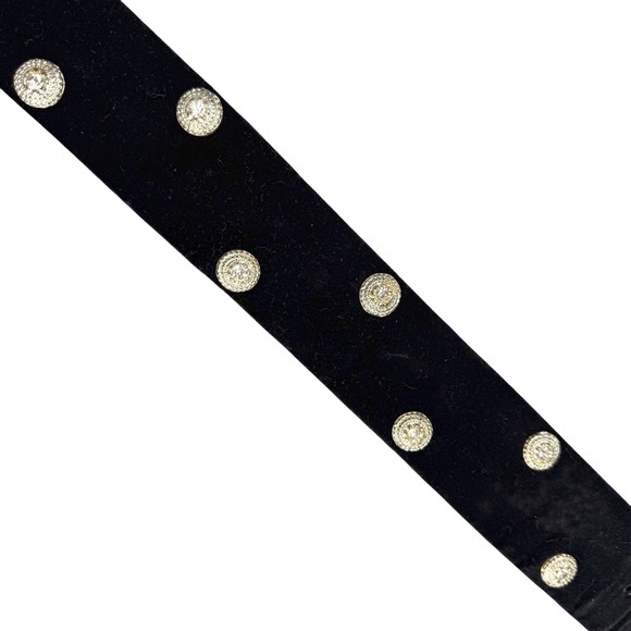 Vintage The Limited Rhinestone Belt Velvet Womens Size Large Hollywood Glam - Picture 13 of 14